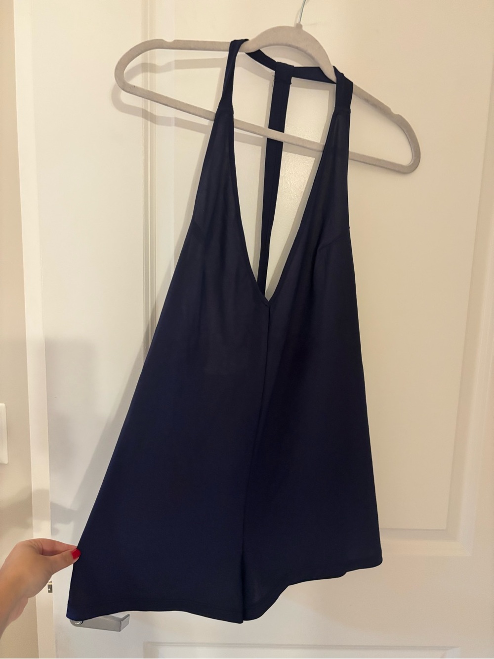 Nasty Gal Midnight Navy Halter Romper - Picture 1 of 3